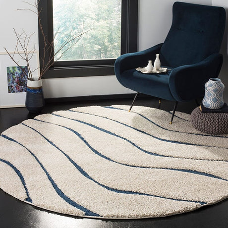 Safavieh Shag Sg472-1165 Cream / Blue Rugs.