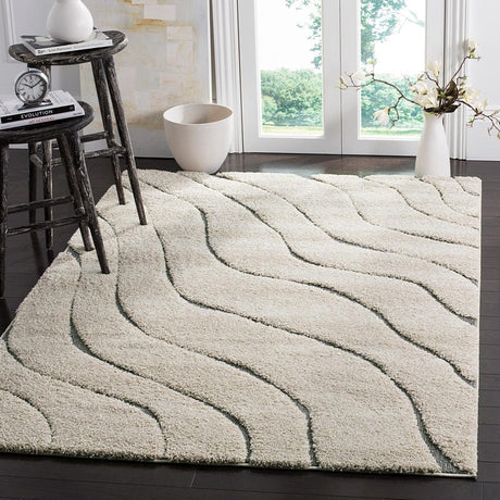 Safavieh Shag Sg472-1180 Cream / Grey Rugs.