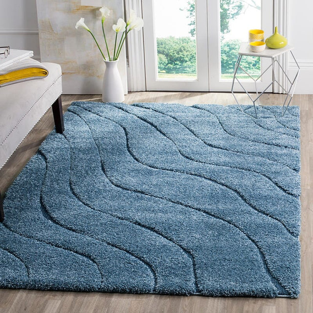 Safavieh Shag Sg472-6065 Light Blue / Blue Rugs.