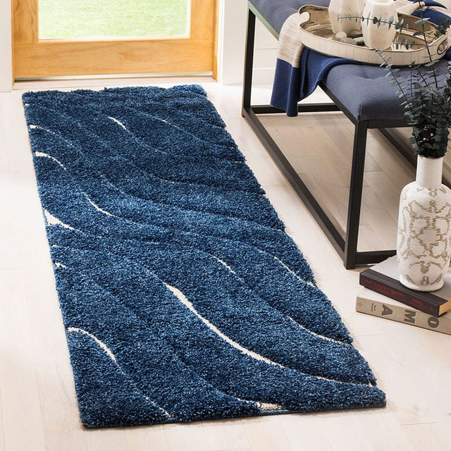 Safavieh Shag Sg472-6511 Dark Blue / Cream Rugs.