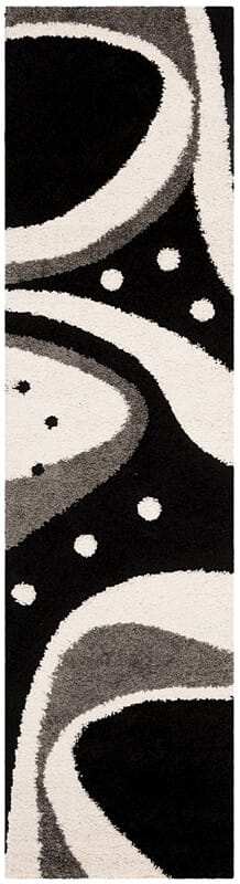 Safavieh Shag Sg473-9012 Black / Ivory Rugs.