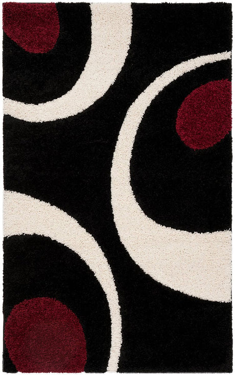 Safavieh Shag Sg474-9012 Black / Ivory Rugs.