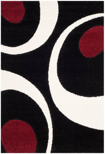 Safavieh Shag Sg474-9012 Black / Ivory Geometric Area Rug