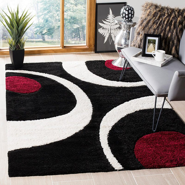 Safavieh Shag Sg474-9012 Black / Ivory Rugs.