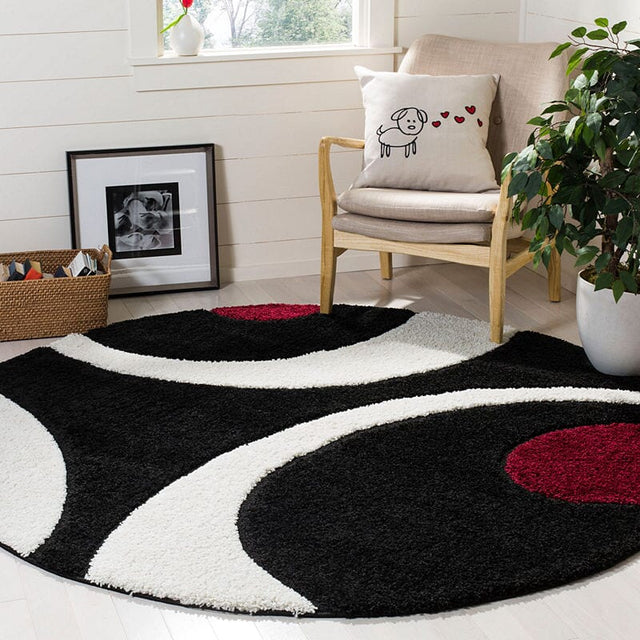 Safavieh Shag Sg474-9012 Black / Ivory Rugs.