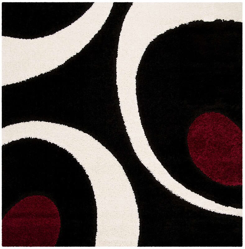 Safavieh Shag Sg474-9012 Black / Ivory Geometric Area Rug