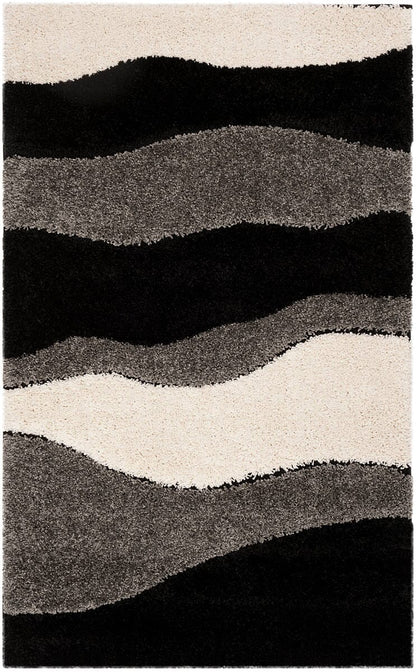 Safavieh Shag Sg475-8090 Grey / Black Geometric Area Rug