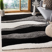 Safavieh Shag Sg475-8090 Grey / Black Geometric Area Rug