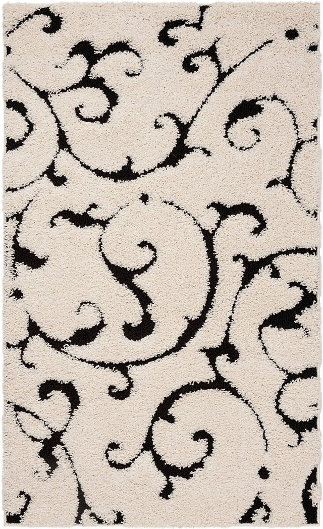 Safavieh Shag Sg476-1290 Ivory / Black Rugs.
