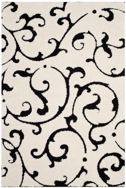 Safavieh Shag Sg476-1290 Ivory / Black Shag Area Rug