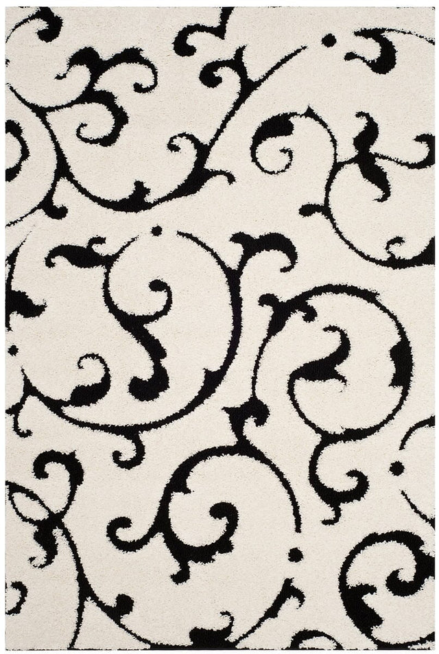 Safavieh Shag Sg476-1290 Ivory / Black Rugs.
