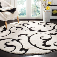 Safavieh Shag Sg476-1290 Ivory / Black Shag Area Rug