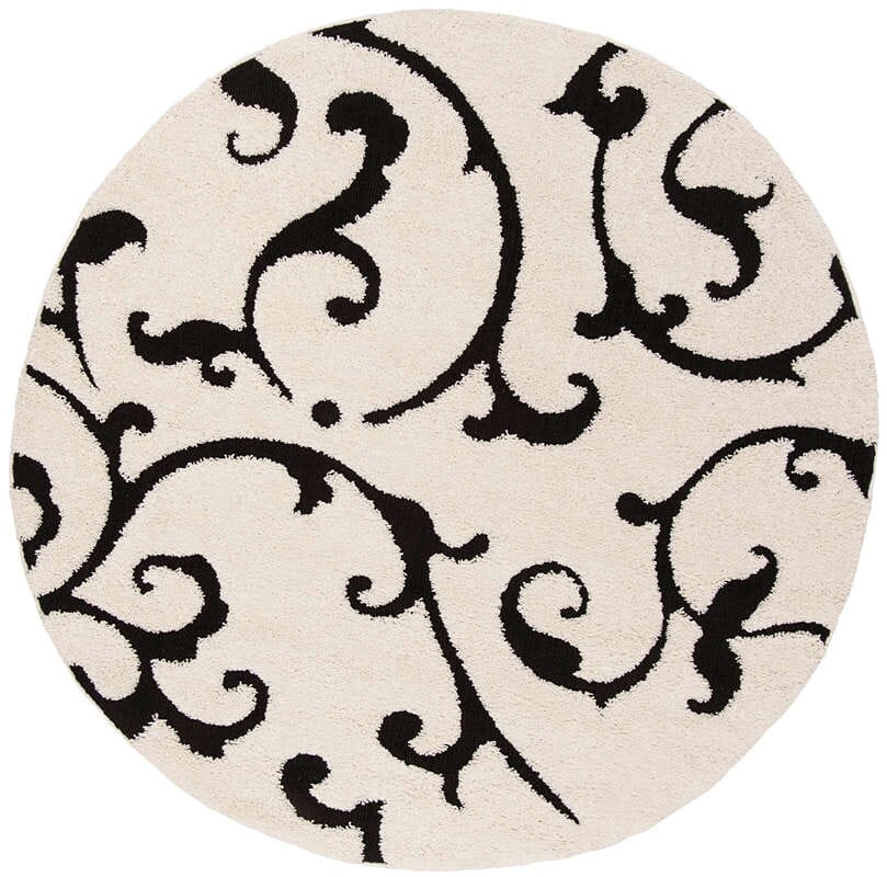 Safavieh Shag Sg476-1290 Ivory / Black Shag Area Rug