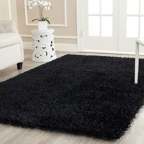 Safavieh Paris Shag Sg531-9090 Black / Black Rugs.