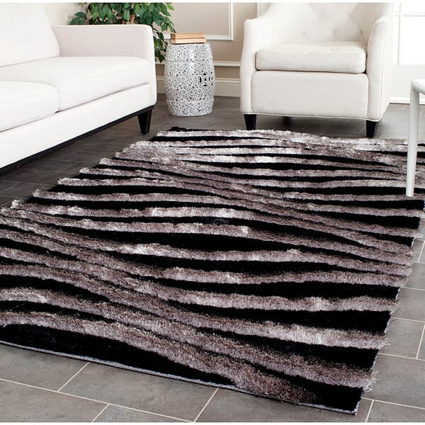 Safavieh Shag Sg551E Black / Grey Geometric Area Rug