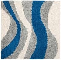 Safavieh Shag Sg913-6580 Blue / Grey Geometric Area Rug