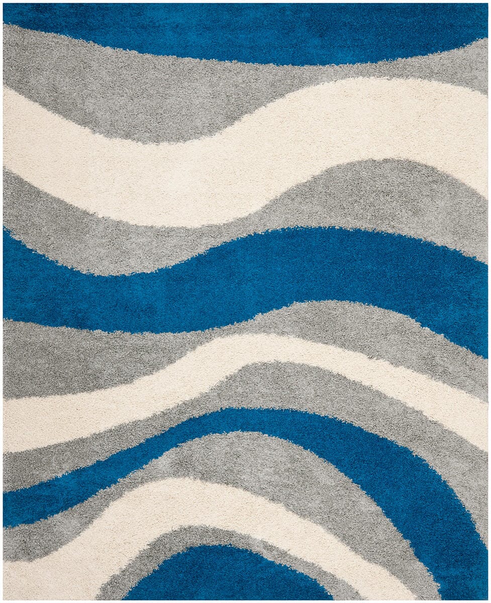 Safavieh Shag Sg913-6580 Blue / Grey Geometric Area Rug