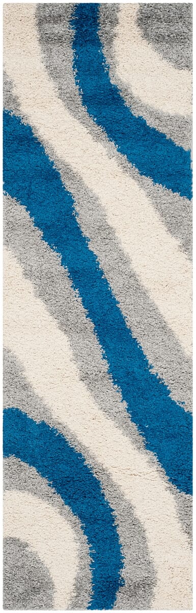 Safavieh Shag Sg914-8065 Grey / Blue Geometric Area Rug