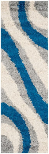 Safavieh Shag Sg914-8065 Grey / Blue Rugs.
