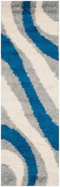 Safavieh Shag Sg914-8065 Grey / Blue Geometric Area Rug