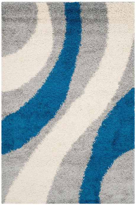 Safavieh Shag Sg914-8065 Grey / Blue Rugs.