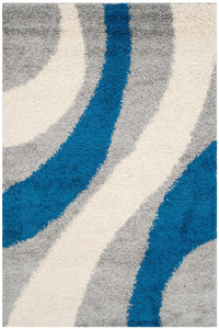 Safavieh Shag Sg914-8065 Grey / Blue Geometric Area Rug