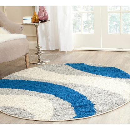 Safavieh Shag Sg914-8065 Grey / Blue Geometric Area Rug