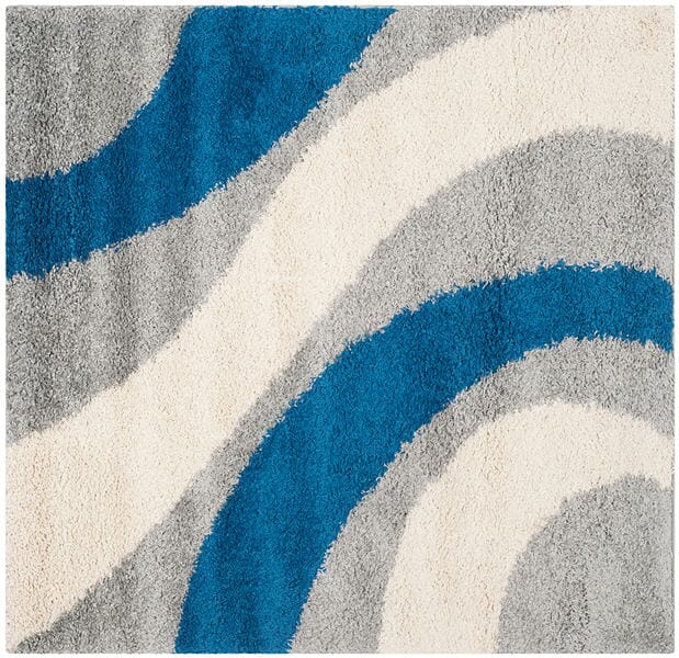 Safavieh Shag Sg914-8065 Grey / Blue Geometric Area Rug