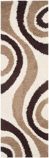 Safavieh Shag Sg915-1225 Ivory / Brown Rugs.