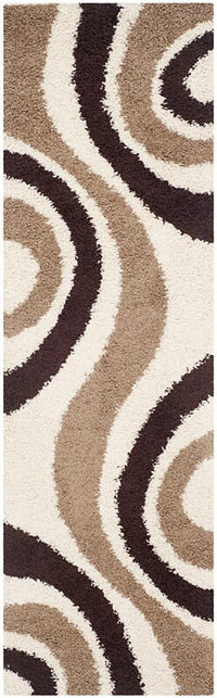 Safavieh Shag Sg915-1225 Ivory / Brown Geometric Area Rug