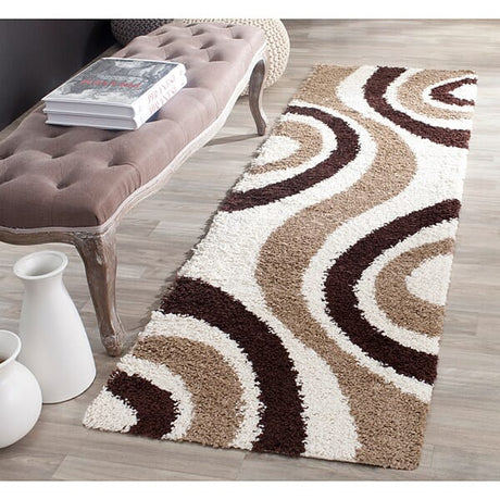 Safavieh Shag Sg915-1225 Ivory / Brown Rugs.