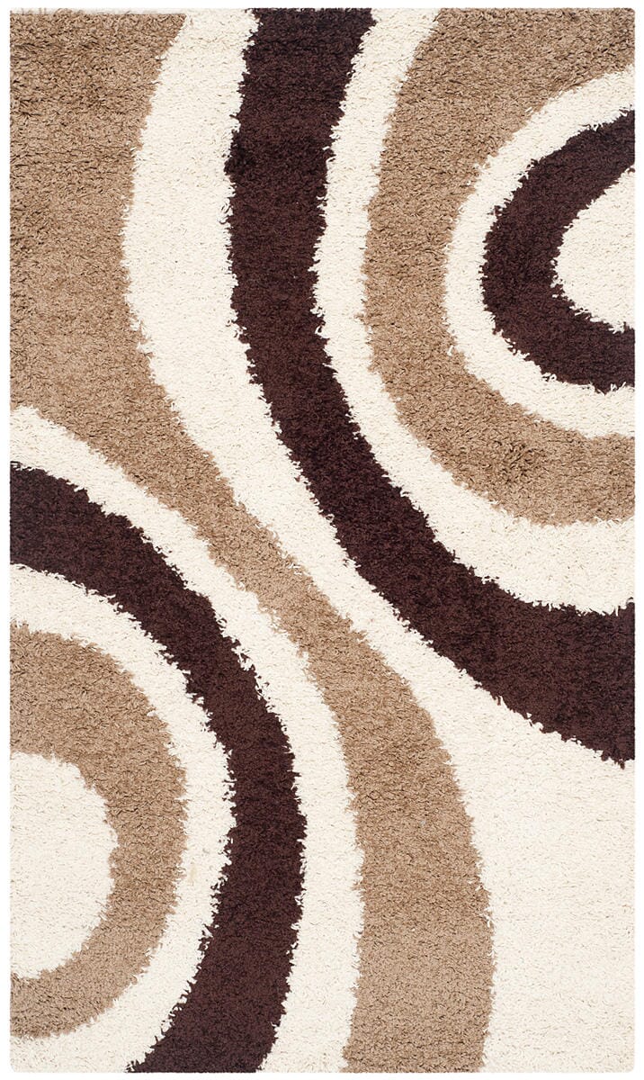 Safavieh Shag Sg915-1225 Ivory / Brown Geometric Area Rug