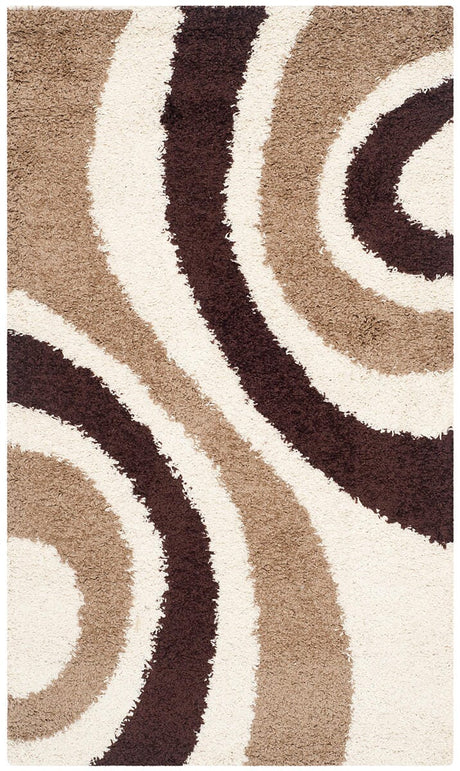 Safavieh Shag Sg915-1225 Ivory / Brown Rugs.
