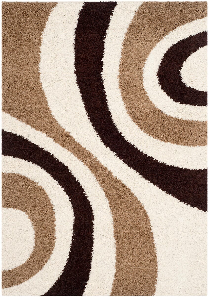 Safavieh Shag Sg915-1225 Ivory / Brown Rugs.