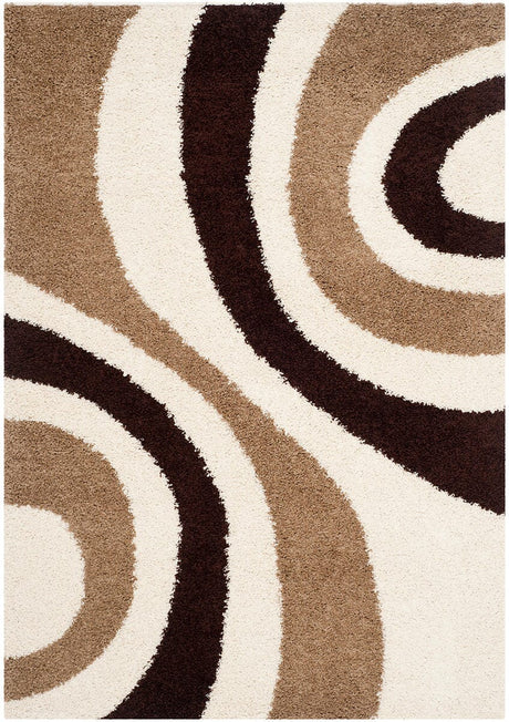 Safavieh Shag Sg915-1225 Ivory / Brown Rugs.