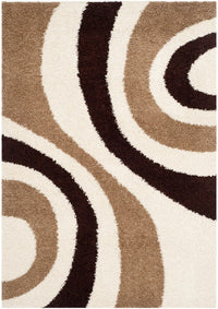 Safavieh Shag Sg915-1225 Ivory / Brown Geometric Area Rug