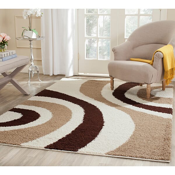 Safavieh Shag Sg915-1225 Ivory / Brown Geometric Area Rug