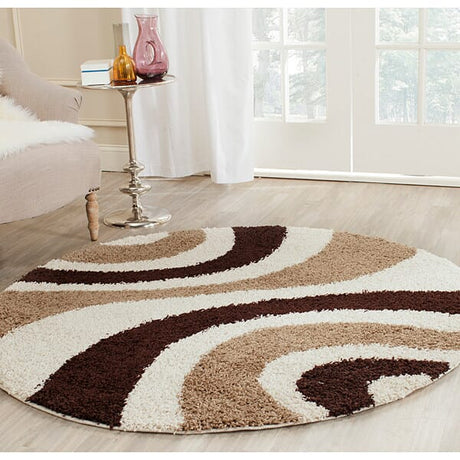 Safavieh Shag Sg915-1225 Ivory / Brown Rugs.