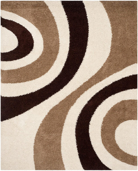Safavieh Shag Sg915-1225 Ivory / Brown Rugs.