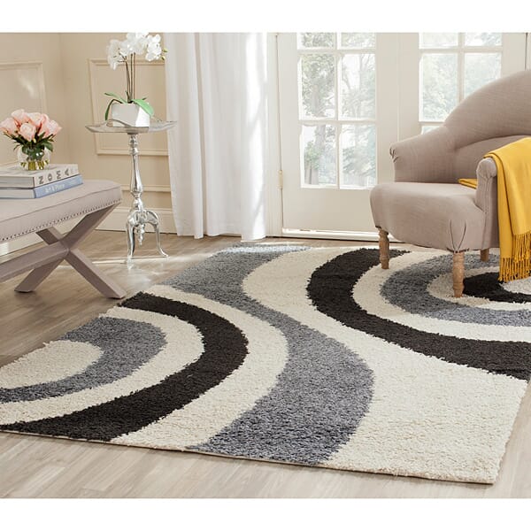 Safavieh Shag Sg915-1280 Ivory / Grey Geometric Area Rug