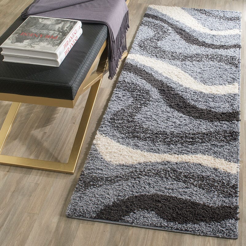 Safavieh Shag Sg916-8012 Grey / Ivory Geometric Area Rug