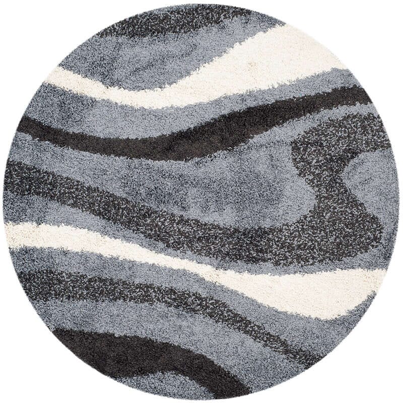 Safavieh Shag Sg916-8012 Grey / Ivory Geometric Area Rug