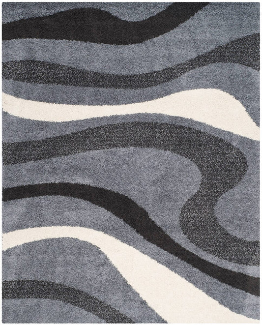 Safavieh Shag Sg916-8012 Grey / Ivory Geometric Area Rug