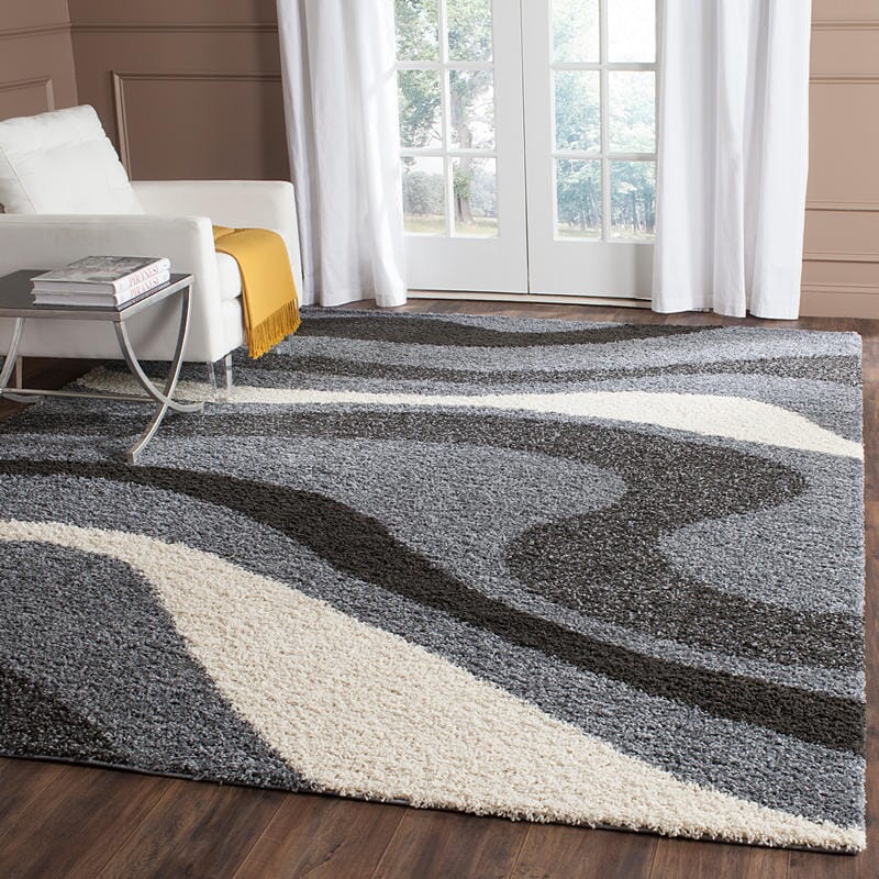 Safavieh Shag Sg916-8012 Grey / Ivory Geometric Area Rug