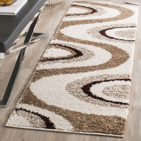 Safavieh Shag Sg917-1225 Ivory / Brown Rugs.