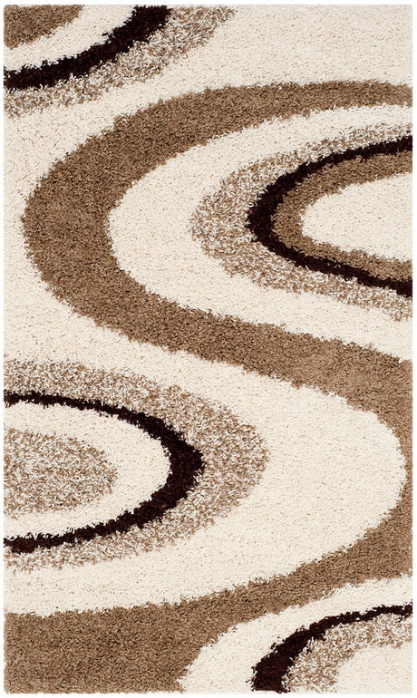 Safavieh Shag Sg917-1225 Ivory / Brown Rugs.