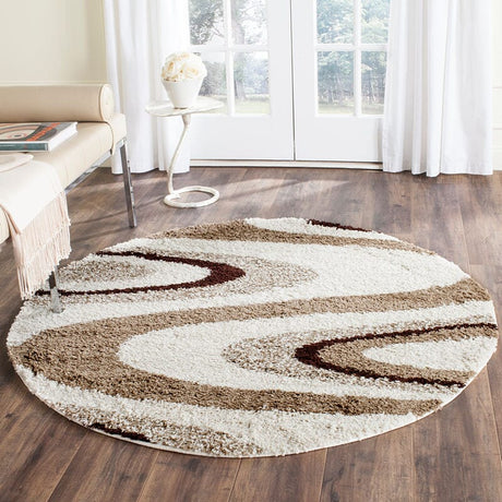 Safavieh Shag Sg917-1225 Ivory / Brown Rugs.