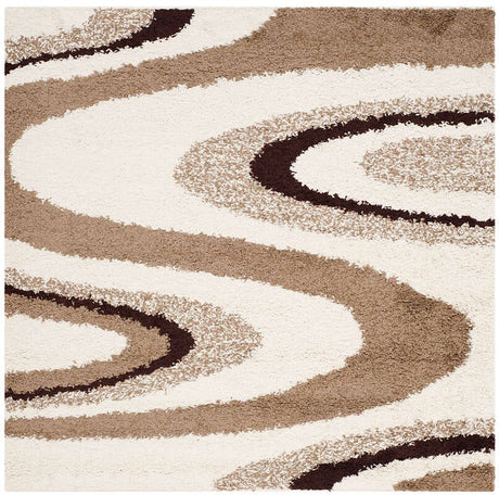 Safavieh Shag Sg917-1225 Ivory / Brown Rugs.