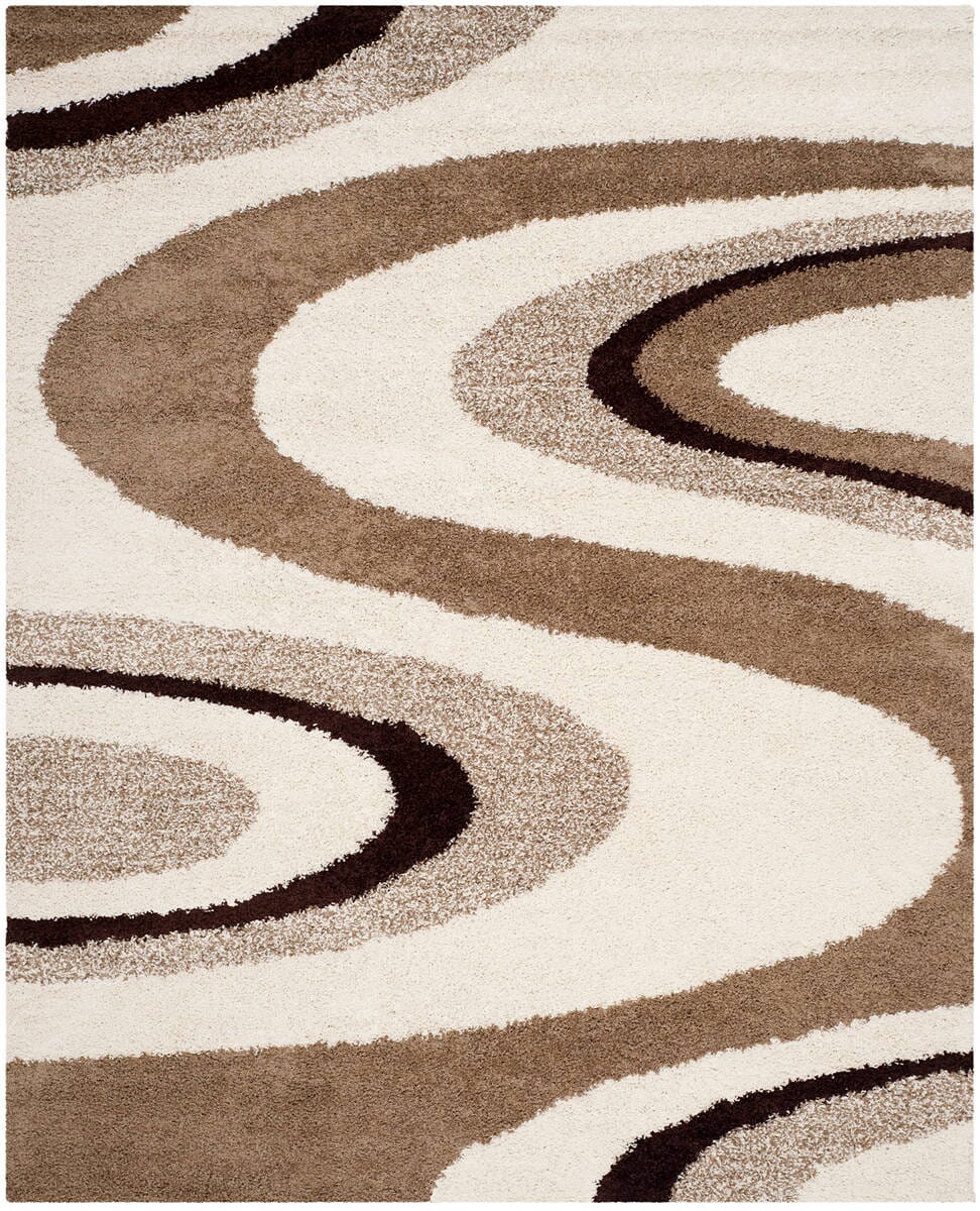 Safavieh Shag Sg917-1225 Ivory / Brown Geometric Area Rug