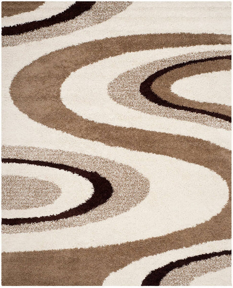 Safavieh Shag Sg917-1225 Ivory / Brown Rugs.